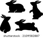 rabbit silhouette set in... | Shutterstock .eps vector #2109582887