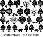 hand drawn style various tree... | Shutterstock .eps vector #2155545081