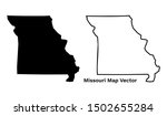 Missouri State Vector Map Silhouette and Outline Isolated on White Background