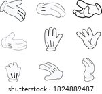 Set Of Hands Signs On White...