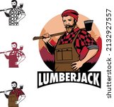 Lumberjack Man Symbol Vector...