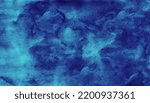 Small photo of Blue turquoise abstract watercolor. Art background with space for design. It looks like a dark dramatic sky with clouds in a storm. Daub, stain, blot, splash.
