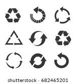 recycled eco vector icon set | Shutterstock .eps vector #682465201