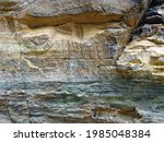 Rock inscriptions in Roche a Cri State Park, Wisconsin