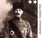 Small photo of Adana, Turkey - October 31 1918 - The first photo of Mustafa Kemal in his Lightning Army Commander uniform
