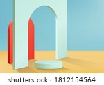 background vector 3d blue... | Shutterstock .eps vector #1812154564