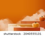 halloween minimal scene 3d with ... | Shutterstock .eps vector #2040555131
