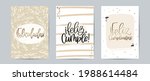 greeting card set with feliz... | Shutterstock .eps vector #1988614484