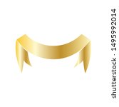 golden ribbon isolated on white ... | Shutterstock .eps vector #1495992014
