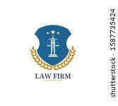 law firm logo and icon design... | Shutterstock .eps vector #1587735424