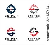 sniper aim target vector logo....