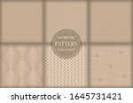 set of 6 beige luxury geometric ... | Shutterstock .eps vector #1645731421
