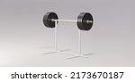 3d realistic barbell on white... | Shutterstock .eps vector #2173670187