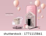 shopping online on mobile... | Shutterstock .eps vector #1771115861