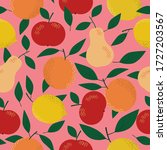 seamless fruit pattern. apples  ... | Shutterstock .eps vector #1727203567