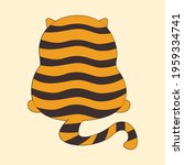 sitting fat tiger. cute flat... | Shutterstock .eps vector #1959334741
