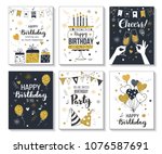 happy birthday greeting card... | Shutterstock .eps vector #1076587691
