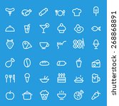 food icons  simple and thin... | Shutterstock .eps vector #268868891