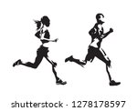 running man and woman  ink... | Shutterstock .eps vector #1278178597