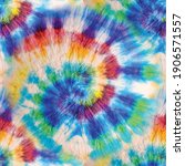 spiral tie dye swirl. dyed... | Shutterstock .eps vector #1906571557