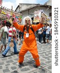 Small photo of XICO, VERACRUZ, MEXICO- JULY 20, 2013: Portrait of a man with a costume during the festivities of Santa Maria Magdalena in Xico, Veracruz, Mexico