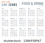 big collection of linear icons. ... | Shutterstock . vector #1386958967