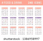 big collection of linear icons. ... | Shutterstock . vector #1386958997