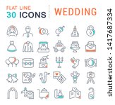set of vector line icons of... | Shutterstock .eps vector #1417687334