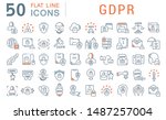 set of vector line icons of... | Shutterstock .eps vector #1487257004