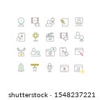 set of vector line icons of... | Shutterstock .eps vector #1548237221
