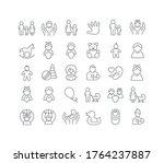 set vector line thin icons of... | Shutterstock .eps vector #1764237887