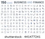 set vector line icons in flat... | Shutterstock .eps vector #441477241