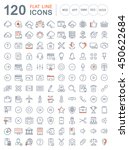 set vector line icons in flat... | Shutterstock .eps vector #450622684