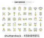 set vector line icons with open ... | Shutterstock .eps vector #458489851