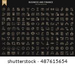set vector line icons in flat... | Shutterstock .eps vector #487615654