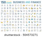 set  line icons in flat design... | Shutterstock . vector #504573271