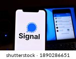 Smartphone with the signal logo ...