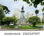 Small photo of Ecuador-Ambato, Friday September 16, 2023, monument to Juan Montalvo and his muse, is a renowned Ambassador writer.