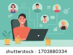 people connecting and working... | Shutterstock .eps vector #1703880334