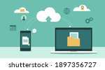cloud computing technology... | Shutterstock .eps vector #1897356727