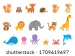 big set of cute cartoon vector... | Shutterstock .eps vector #1709619697