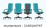 office chair or desk chair in... | Shutterstock .eps vector #1140164747