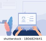 person making his online... | Shutterstock .eps vector #1806824641