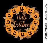 hello october handwritten text  ... | Shutterstock .eps vector #1508463647