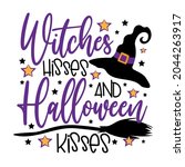 witches hisses and halloween... | Shutterstock .eps vector #2044263917