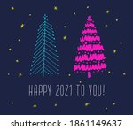 hand drawn set of christmas... | Shutterstock .eps vector #1861149637