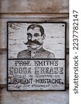 Small photo of Amargosa, United States - October 12 2022 - Prof. Smith's Goose Grease produces an instantaneous Luxuriant Moustache on the smoothest lip