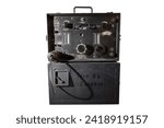 Torn. Fu. F Radio transmitterreciever used by the infantry. Two men were needed to carry the set and box containing the batteriees and accessories. Germany 1941