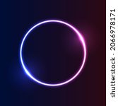 futuristic neon circle frame... | Shutterstock .eps vector #2066978171