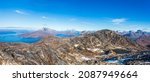 Small photo of View to Nuuk fjord and surrounding mountains from the top of Store Malena mountain, Greenland